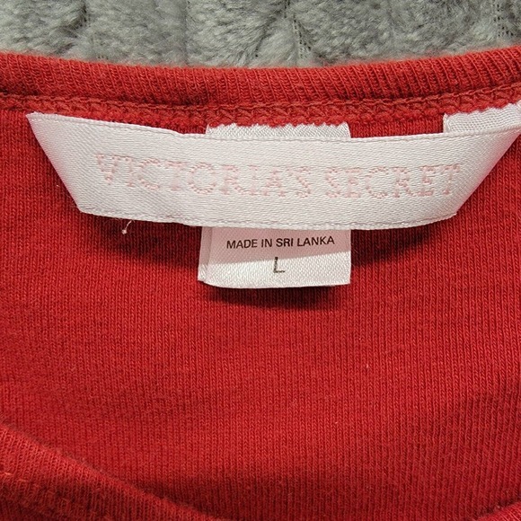 Vintage‎ Victoria’s Secret Red Long Pajama Shirt Size Large Sleepwear - Picture 2 of 10